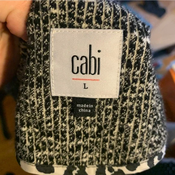 Cabi Black and White Textured Oversized Shacket Womens LARGE - Picture 10 of 10
